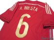 Photo4: Spain 2014 Home Authentic Shirt and shorts Set #6 A.Iniesta 2010 FIFA World Champions Patch (4)