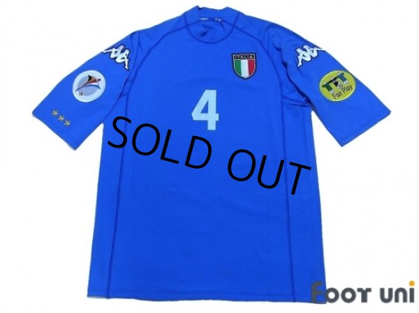 Photo1: Italy Euro 2000 Home Shirt #4 Albertini UEFA Fair Play Patch (1)