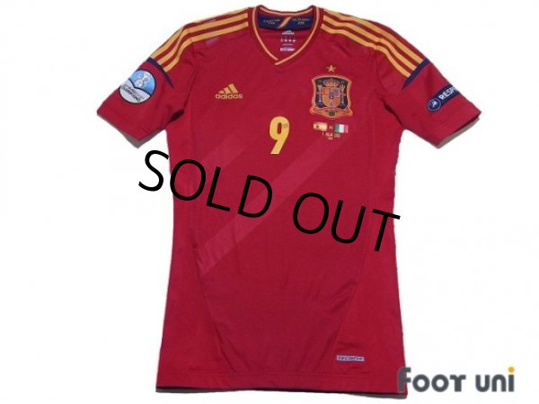 Photo1: Spain 2012 Home Techfit Shirt #9 Torres UEFA Euro 2008 Champions Patch (1)