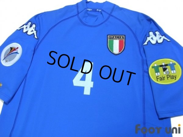 Photo3: Italy Euro 2000 Home Shirt #4 Albertini UEFA Fair Play Patch (3)