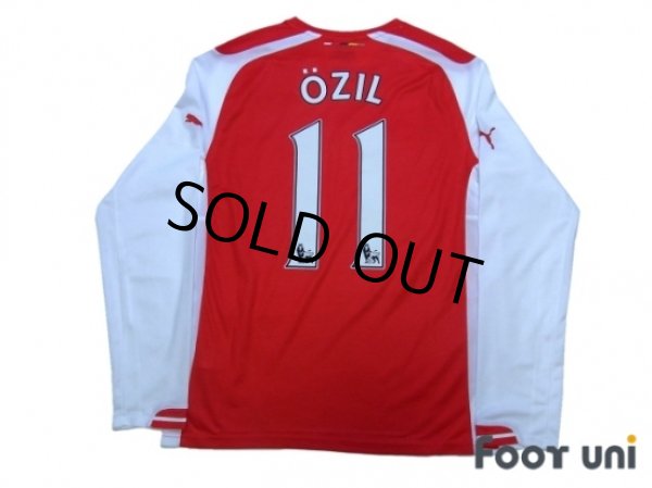 Photo2: Arsenal 2014-2015 Home Long Sleeve Shirt #11 Ozil (2)