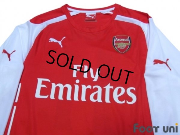 Photo3: Arsenal 2014-2015 Home Long Sleeve Shirt #11 Ozil (3)