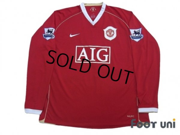 Photo1: Manchester United 2006-2007 Home Long Sleeve Shirt #7 Ronaldo Premier League Patch (1)