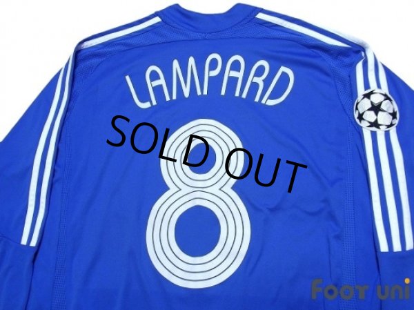 Photo4: Chelsea 2006-2008 Home Long Sleeve Shirt #8 Lampard Champions League Patch/Badge (4)