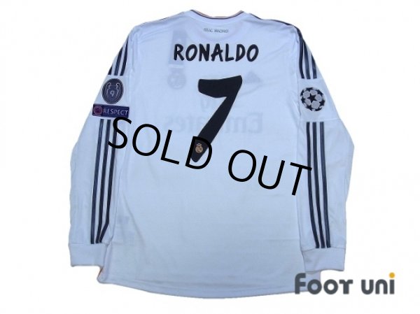 Photo2: Real Madrid 2013-2014 Home L/S Shirt #9 Ronaldo w/tags (2)