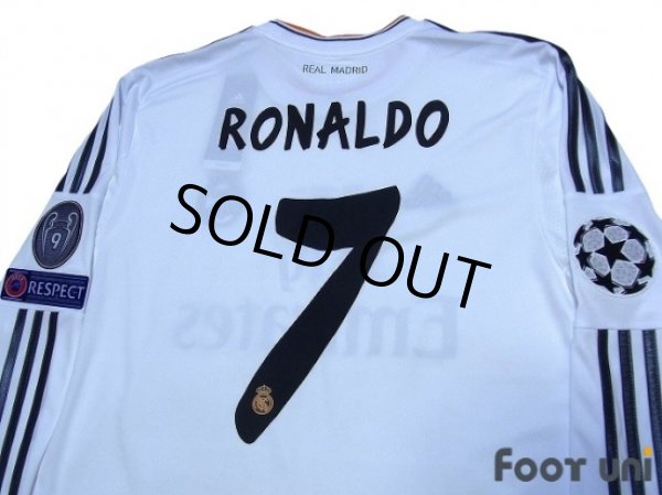 Photo4: Real Madrid 2013-2014 Home L/S Shirt #9 Ronaldo w/tags (4)