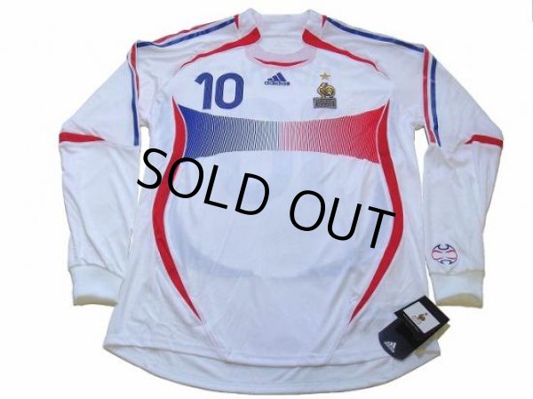 Photo1: France 2006 Away Long Sleeve Shirt #10 Zidane (1)