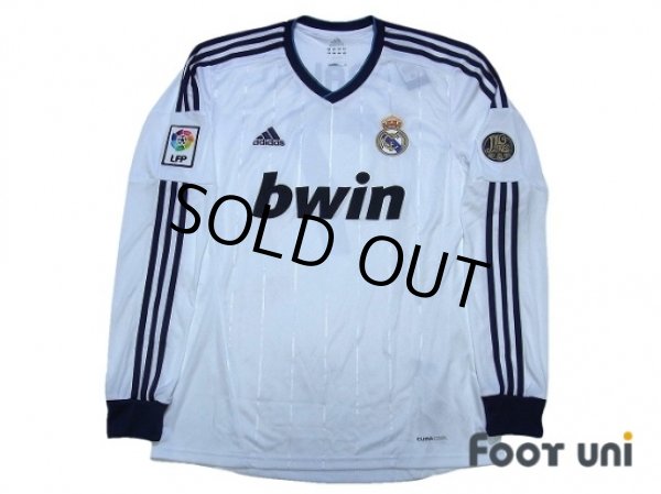 Photo1: Real Madrid 2012-2013 Home L/S Shirt #7 Ronaldo 110 ANOS 1902-2012 Patch/Badge LFP Patch/Badge w/tags (1)