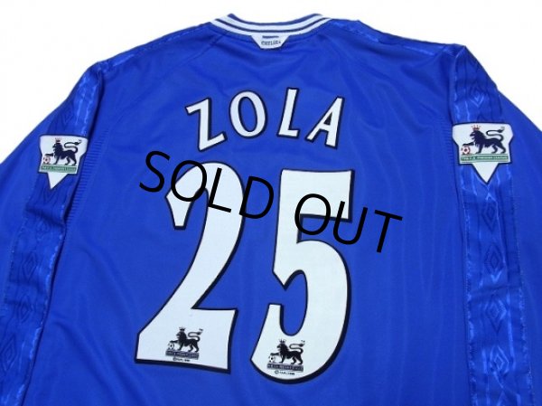 Photo4: Chelsea 1999-2001 Home Long sleeve #25 Zola The F.A. Premier League Patch/Badge (4)