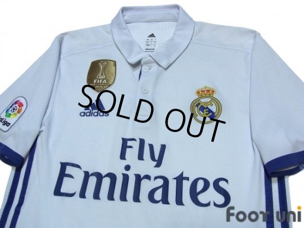 Photo4: Real Madrid Authentic 2016-2017 Home Shirt #7 Ronaldo LFP Patch/Badge (4)