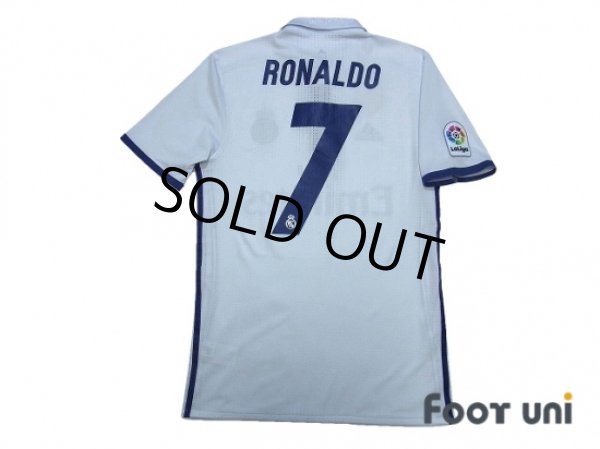 Photo2: Real Madrid Authentic 2016-2017 Home Shirt #7 Ronaldo LFP Patch/Badge (2)
