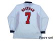 Photo2: England 1998 Home Long Sleeve Shirt #7 Beckham (2)