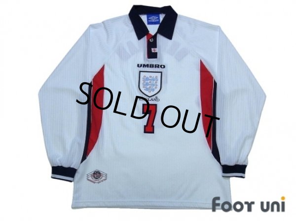 Photo1: England 1998 Home Long Sleeve Shirt #7 Beckham (1)