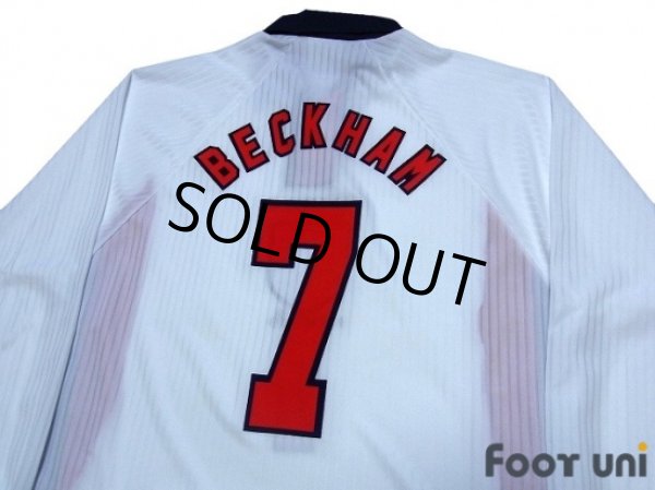 Photo4: England 1998 Home Long Sleeve Shirt #7 Beckham (4)