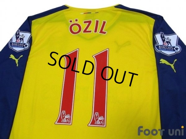 Photo4: Arsenal 2014-2015 Away Long Sleeve Shirt #11 Ozil w/tags BARCLAYS PREMIER LEAGUE Patch/Badge (4)