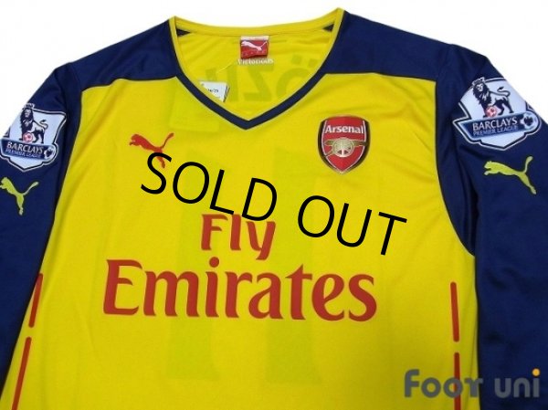 Photo3: Arsenal 2014-2015 Away Long Sleeve Shirt #11 Ozil w/tags BARCLAYS PREMIER LEAGUE Patch/Badge (3)