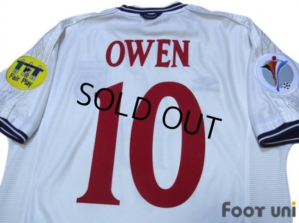 Photo4: England Euro 2000 Home Shirt #10 Owen UEFA Euro 2000 Patch/Badge UEFA Fair Play Patch/Badge (4)