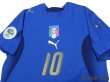 Photo3: Italy 2006 Home Authentic Shirt #10 Totti FIFA World Cup 2006 Germany Patch/Badge (3)