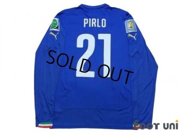Photo2: Italy 2014 Home Long Sleeve Shirt #21 Pirlo w/tags (2)