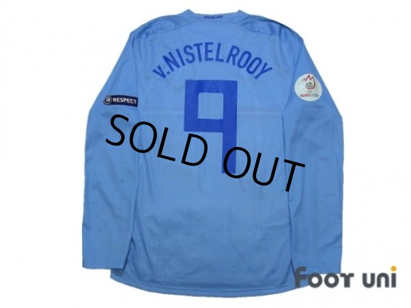 Photo2: Netherlands 2008 Away Authentic Long Sleeve Shirt #9 v. Nistelrooy UEFA Euro Qualifiers 2008 Patch/Badge w/tags (2)