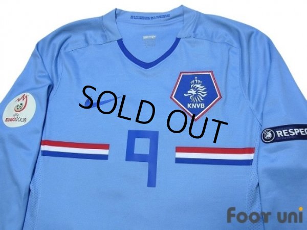 Photo3: Netherlands 2008 Away Authentic Long Sleeve Shirt #9 v. Nistelrooy UEFA Euro Qualifiers 2008 Patch/Badge w/tags (3)