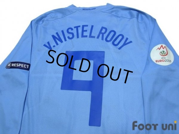 Photo4: Netherlands 2008 Away Authentic Long Sleeve Shirt #9 v. Nistelrooy UEFA Euro Qualifiers 2008 Patch/Badge w/tags (4)