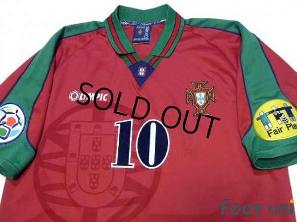 Photo3: Portugal Euro 1996 Home Shirt #10 Rui Costa UEFA Euro 1996 Patch/Badge UEFA Fair Play Patch/Badge (3)