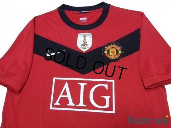 Photo3: Manchester United 2009-2010 Home Shirt #18 Scholes FIFA World Champions 2008 Patch/Badge (3)