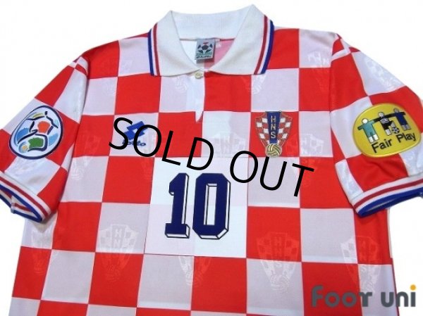 Photo3: Croatia 1996 Home Shirt #10 Boban UEFA Euro 1996 Patch/Badge UEFA Fair Play Patch/Badge (3)