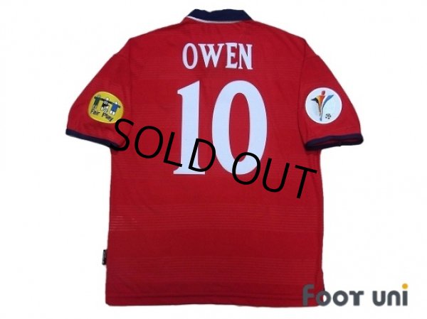 Photo2: England 2000 Away Shrit #10 Owen UEFA Euro 2000 Patch/Badge UEFA Fair Play Patch/Badge (2)