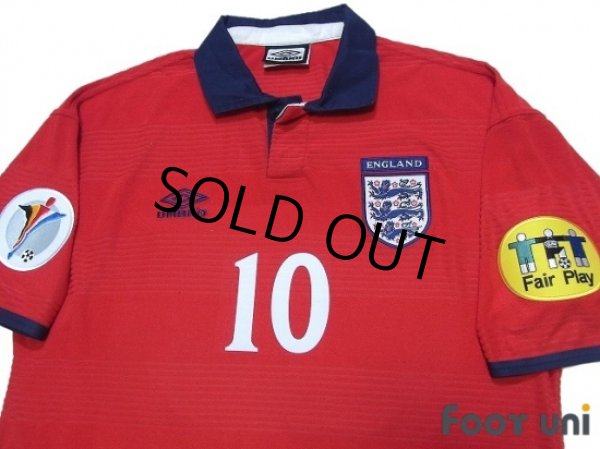 Photo3: England 2000 Away Shrit #10 Owen UEFA Euro 2000 Patch/Badge UEFA Fair Play Patch/Badge (3)