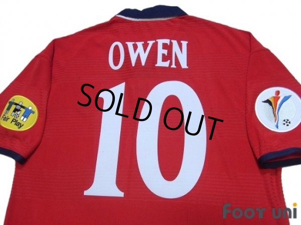 Photo4: England 2000 Away Shrit #10 Owen UEFA Euro 2000 Patch/Badge UEFA Fair Play Patch/Badge (4)