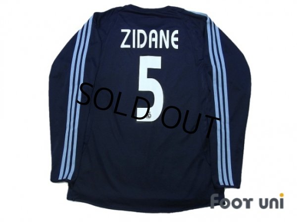 Photo2: Real Madrid 2003-2004 Away Authentic L/S Shirt #5 Zidane (2)