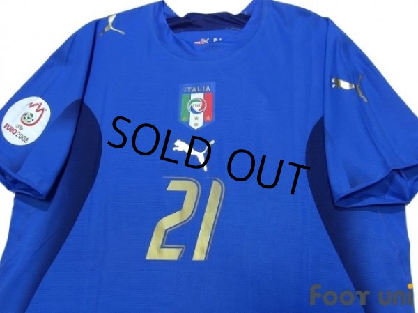 Photo3: Italy 2006 Home Shirt #21 Pirlo UEFA EURO 2008 Qualifiers Patch/Badge (3)