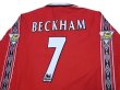 Photo4: Manchester United 1998-2000 Home Long Sleeve Shirt #7 Beckham Premier League Champion 1998-1999 Gold Patch / Badge w/tags  (4)