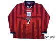 Photo1: England 1998 Away Long Sleeve Shirt #7 Beckham (1)