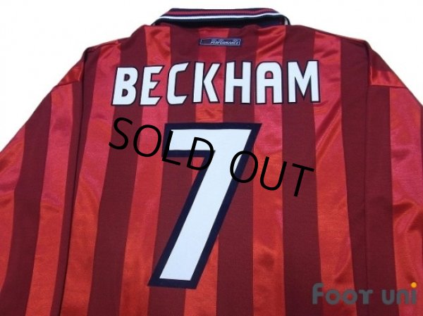 Photo4: England 1998 Away Long Sleeve Shirt #7 Beckham (4)