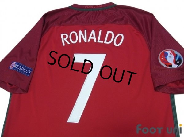 Photo4: Portugal Euro 2016 Home Shirt #7 Ronaldo UEFA Euro 2016 Patch/Badge Respect Patch/Badge w/tags (4)