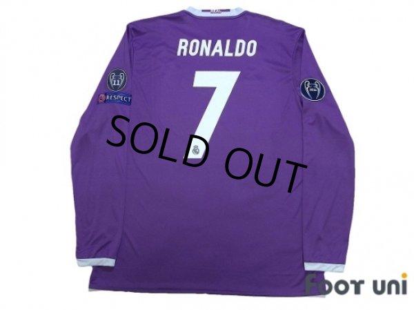 Photo2: Real Madrid 2016-2017 Away Long Sleeve Shirt #7 Ronaldo w/tags (2)