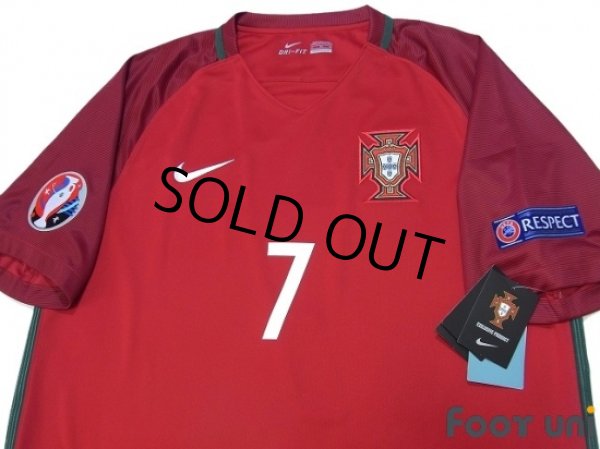 Photo3: Portugal Euro 2016 Home Shirt #7 Ronaldo UEFA Euro 2016 Patch/Badge Respect Patch/Badge w/tags (3)