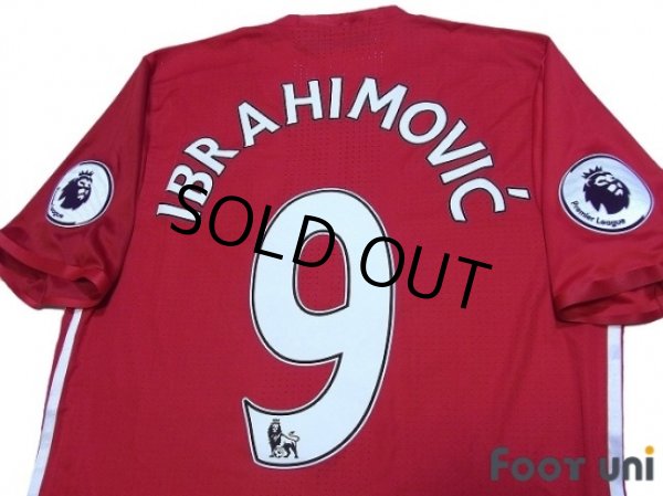 Photo4: Manchester United 2016-2017 Home Authentic Shirt and Shorts Set #9 Ibrahimovic Premier League Patch/Badge (4)