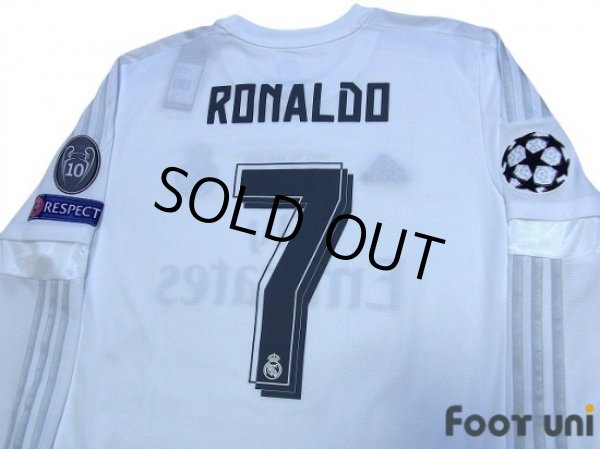 Photo4: Real Madrid 2015-2016 Home Long Sleeve Shirt #7 Ronaldo w/tags (4)