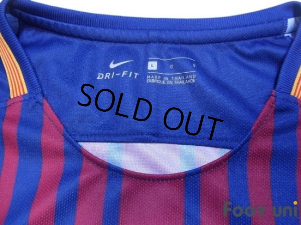 Photo4: FC Barcelona 2017-2018 Home Long Sleeve Shirt La Liga Patch/Badge (4)