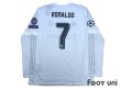 Photo2: Real Madrid 2015-2016 Home Long Sleeve Shirt #7 Ronaldo w/tags (2)