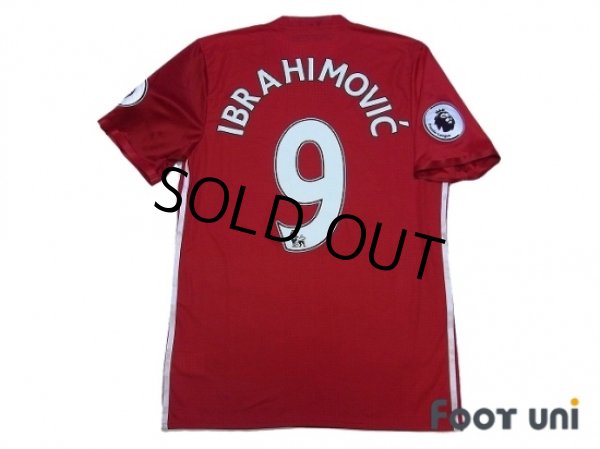 Photo2: Manchester United 2016-2017 Home Authentic Shirt and Shorts Set #9 Ibrahimovic Premier League Patch/Badge (2)