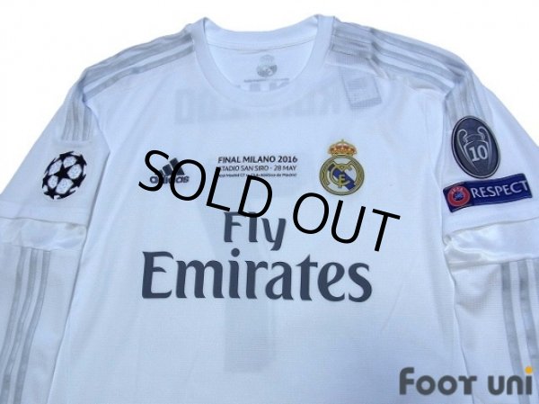 Photo3: Real Madrid 2015-2016 Home Long Sleeve Shirt #7 Ronaldo w/tags (3)
