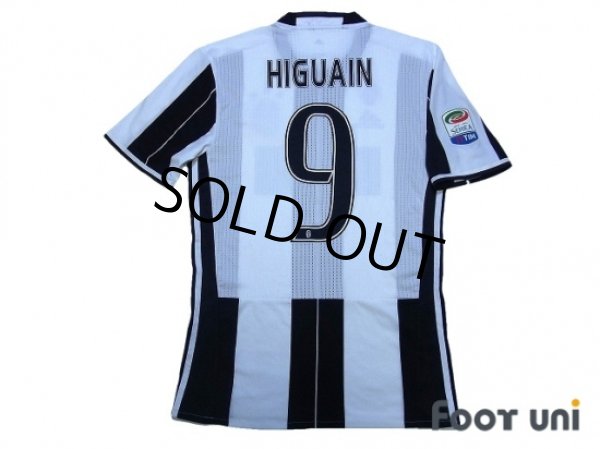 Photo2: Juventus 2016-2017 Home Authentic Shirt  #9 Higuain Serie A Tim Patch/Badge (2)