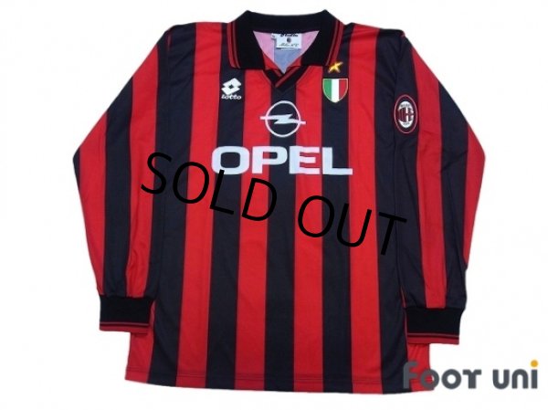 Photo1: AC Milan 1996-1997 Home Long Sleeve Shirt #18 Baggio Scudetto Patch/Badge (1)