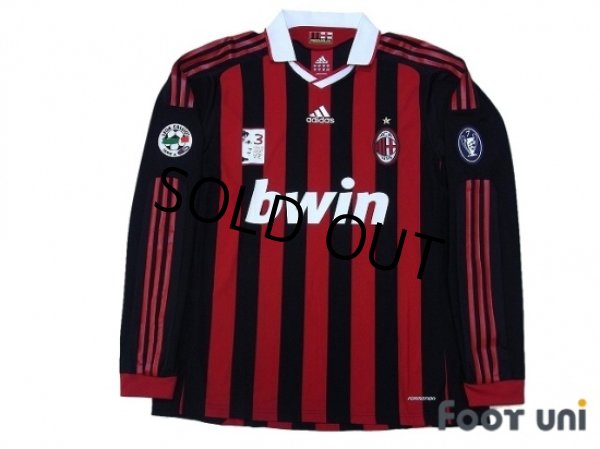 Photo1: AC Milan 2009-2010 Home Player Long Sleeve Shirt #3 Maldini w/tags (1)