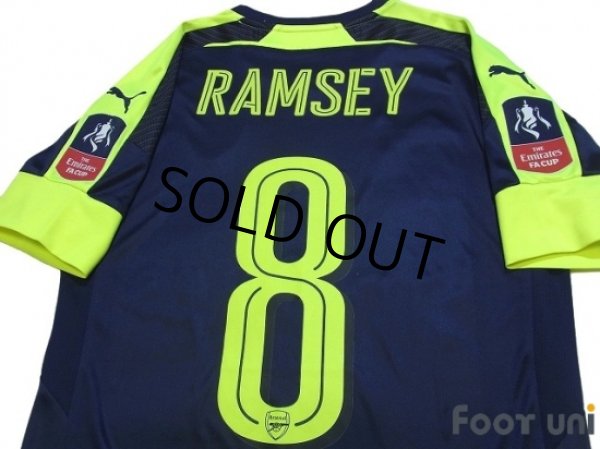 Photo4: Arsenal 2016-2017 3rd Shirt #8 Ramsey The Emirates FA CUP Patch/Badge (4)
